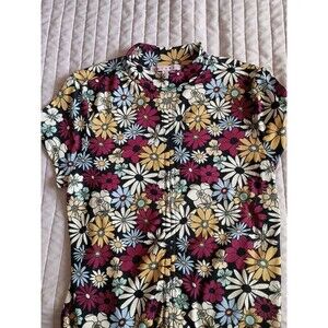 Crave Fame Juniors' Cinched-Front Mock-Neck Top Floral Wine Size L
